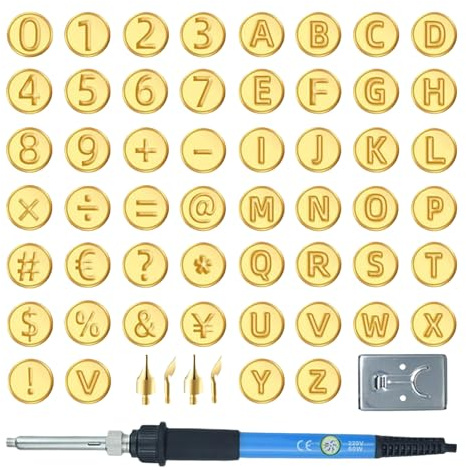Holz Brennwerkzeug | Holz Brennset Mit Buchstaben-Prägstempel,Verstellbarer Brennstift Mit Vorlagen Für Buchstaben, Zahlen Und Anfänger Gravur & Prägung