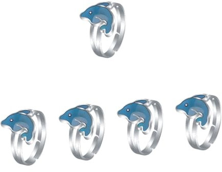 Beavorty 5 Stück Thermochromer Ring Farbwechselringe Stimmungsringe Der Ring Offener Handring Delfin Fingerring Thermochromer Fingerring Cartoon Fingerring Farbwechselndes Acryl