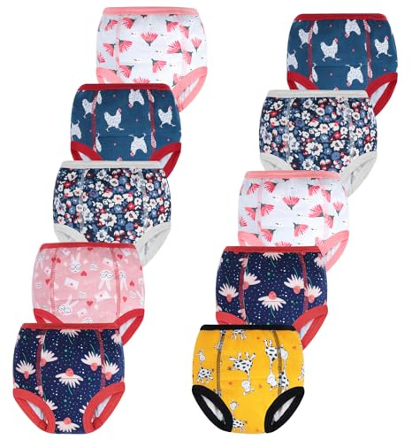 MOEMOE BABY Potty Training Pants Boys Training Underwear Cotton Absorbent Toilet Training Pants for Toddler,Reusable,10 pack