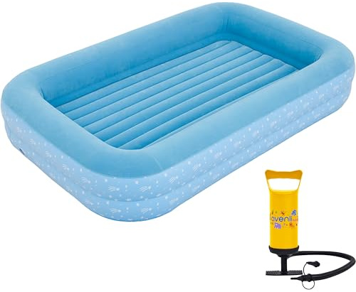 AVENLI Luftmatratze Luftbett Kinderbett mit Pumpe für 1 Kind 172x112x30cm aufblasbare Matratze Gästebett weiche Liegefläche mit beflockter Oberfläche Reise-Bett für Camping & Zuhause