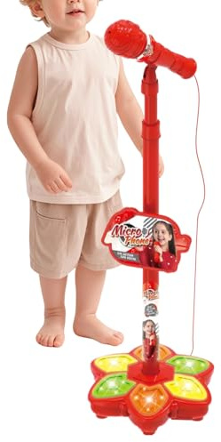 Standing Microphone for Kids Adjustable Height Karaoke Machine | Music Microphone Pretend Play Toys for Playroom Home Travel Birthday Party Christmas Children's Day Boys Girls Kids