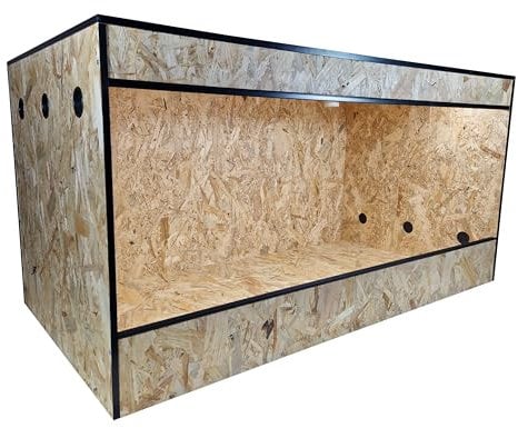TerraBasic RepCage 120x60x60 OSB Terrarium, Seitenbelüftung, Schwarze ABS-Kanten