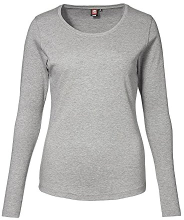 ID IdentityInterlock T-Shirt langarm grau-meliert, 2XL
