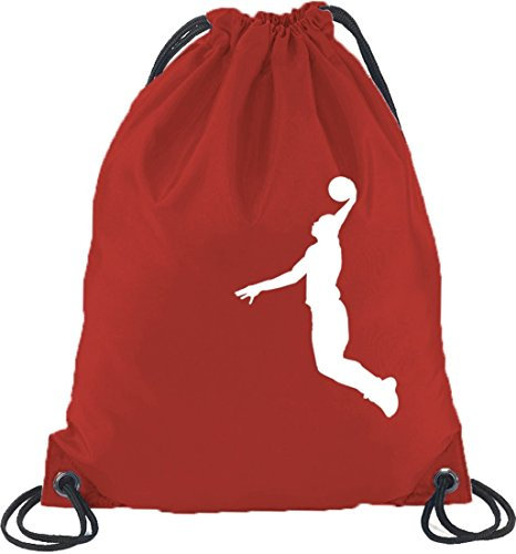 Shirtstreet24, BASKETBALL PLAYER, NBA Sport Turnbeutel Rucksack Sport Beutel, Größe: onesize,Rot