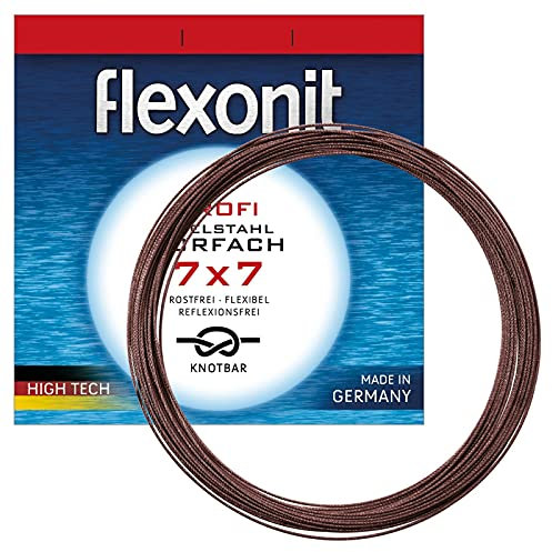Flexonit Unisex – Erwachsene 10C4050801000187C10 Stahlvorfach Angeln Meterware-7x7 0,36mm 11,5kg 20m, Bunt, Normal