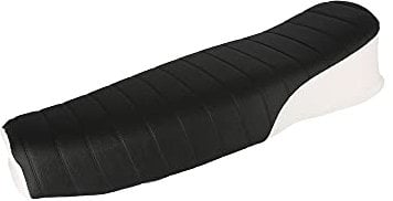 Sitzbank strukturiert, schwarz/weiß ohne Schriftzug - für Simson S50, S51, S70 Enduro