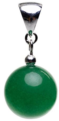 Anhänger aus Jade Kugel grün & 925 Silber Edelstein Kettenanhänger Halsschmuck Damen