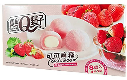 Mochis Beurre de Cacao-Fraise - Taiwan Dessert 80g (8 pièces)