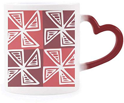 DIYthinker Moulin à Vent Rouge Mexique Totems civilisation Ancienne morphing Tasse Sensible à la Chaleur Rouge Coupe du Coeur Multicolore