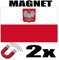 SAFIRMES 2 x Polen Flagge Magnet 6 x 3 cm Deko Polen Magnet Kühlschrank
