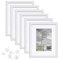 HappyHapi Lot de 6 Cadres Photo en Bois, Sous Verre Photo, Encadrement, Porte-Affiches pour Tableau de Table ou Décoration Murale pour Photos, Peintures, Paysages, Affiches, Œuvres d'Art (Blanc)