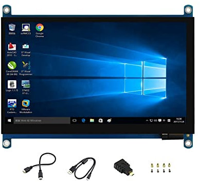 7inch QLED Quantum Dot Display 1024×600 Capacitive Touch Screen IPS LCD G+G Toughened Glass Panel with Wider Color Gamut,More Pure Chroma for Raspberry Pi, Jetson Nano