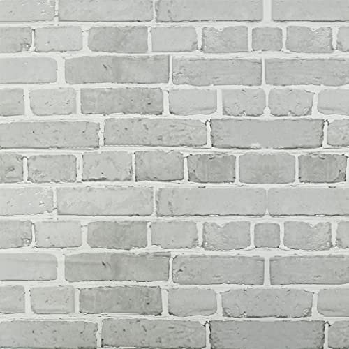 Arthome 44cmx3m Grigio Mattone Pietra Carta da Parati, Pellicola Adesiva per mobili appiccicoso indietro rotolo plastica, impermeabile PVC Vinilica per cucina, camino parete di copertura