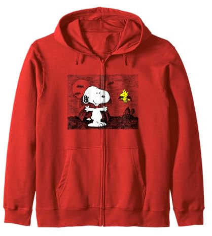 Peanuts Snoopy and Woodstock Halloween Mitternachtsflug Kapuzenjacke