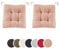 sleepling 4er Set Stuhlkissen, Sitzkissen Eva für Indoor und Outdoor, mit Klettverschluss, 100% Baumwolle, Made in EU, Maße: 40 (vorne), 35 (hinten) x 38 x 7 cm, Rose