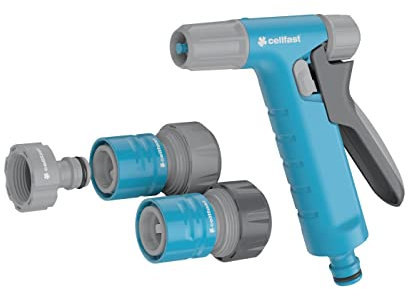 Cellfast Boquilla De Riego Set Aspersor De Césped para Césped Flores Plantas Conexión Rápida Conexión Hydron cellPRO 3/4