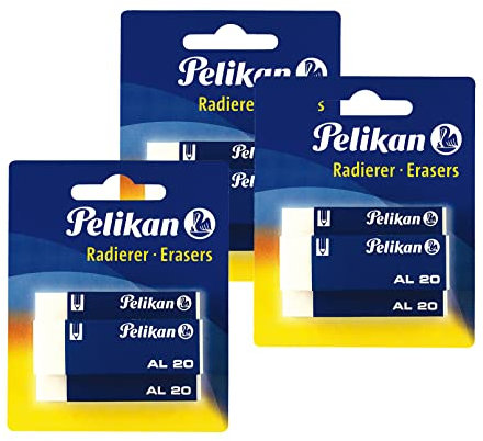 Pelikan 620112 Kunststoff-Radierer AL20 9 Stück Radiergummi