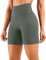 CRZ YOGA Femmes Sentiment Nu Yoga Shorts - 15cm Taille Haute Entraînement en Cours Motard Shorts Sauge Grise 42
