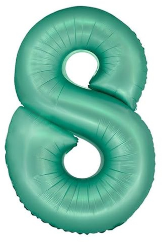 Playflip XL Folienballon Mint matt Zahl 8
