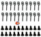 Torchwood Fishing Tackle 40pc BLACK Hook Bead Bait screw set, 8mm screws with 3.6mm ring Carp fishing terminal