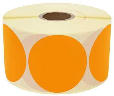 Prolac Markierungspunkte – 1000 Stück Bunte Klebepunkte auf Rolle (Orange, 50x50 mm)