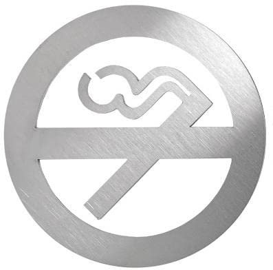 Lot de 4 panneaux en acier inoxydable non-fumeur 100 x 100 mm - Plaque murale pour restaurant, bureau, bureau, logo non-fumeur