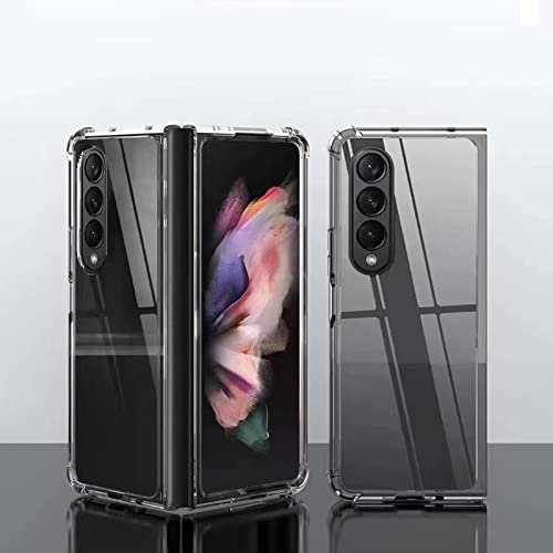 UEEBAI Coque pour Samsung Galaxy Z Fold 3 5G, Housse de Protection Antichoc TPU Bumper avec Militaire Protection Rigide PC Arrière Case Ultra Léger et Mince étui Résistant aux Rayures - Transparent