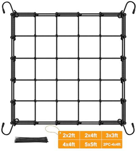 BSTPCOO Scrog Net 2x2 Trellis Net for Grow Tent, Elastic Heavy Duty Trellis Netting with Hooks for Indoor Plant Growing Tents, Hydroponics, Trellis for Climbing Plants Outdoor