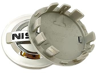 PEIXEN 4 Stück Auto Radnabenabdeckung für N-issan J10 J11 J12 N15 N16 N17 Y60 Y61 Y62, Mitte Felgenkappen mit Logo wasserdichte Staubdichte Radnabenkappen, Dekoration Zubehör,60mm-White