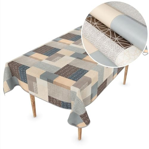 ANRO Wachstuch Tischdecke abwaschbar Wachstischdecke Plastik-Tischdecke Meterware eckig rund oval Mirka 90x130cm