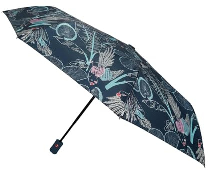 SMATI Faltbarer Regenschirm, Design in Frankreich – Gestell komplett aus Glasfaser – extrem robust – winddicht – automatische Öffnung
