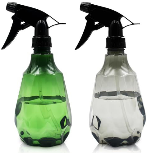 Yoolly 500ml Spray Bottles for Cleaning, 2 Pcs Empty Spray Bottle with Adjustable Spray Head for Mist, No-Leak & Plant Misting, Plastic Sprayers for Gardening, Plants, Household, Hairdresser