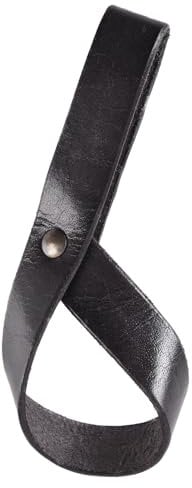 Ulfberth | Trinkhornhalter aus Leder für 0,2l bis 0,4l Trinkhörner | Gürtelhalter für Trinkhörner |Gürtel Horn Halter | Mittelalter Wikinger LARP (Schwarz)