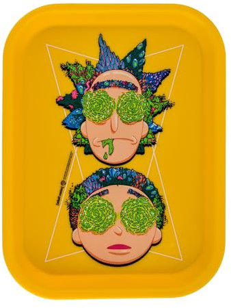 Rolling Tray Rick and Morty original 27.5 x 17.5 cm - Artikel für Raucher - Zubehör zum Zigarettendrehen - Recycelbarer Kunststoff – Gift for smokers