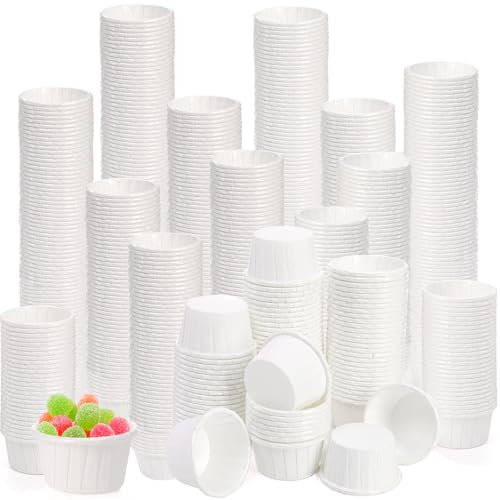 Dicunoy 800 PCS Paper Portion Pots, 30ml/1oz Waxed Paper Medicine Pots, Sauce Cups, Disposable Sample Cups for Tasting, Small Treated Ketchup for Measuring, Dessert, Waterproof Coating