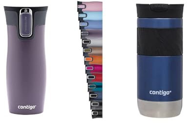 Contigo Unisex's West Loop Autoseal Thermobecher, Edelstahl Isolierbecher, Kaffeebecher to Go & Byron 2.0 Thermal Mug, Stainless Steel Insulated Mug with Snapseal Lock, Coffee Mug to go