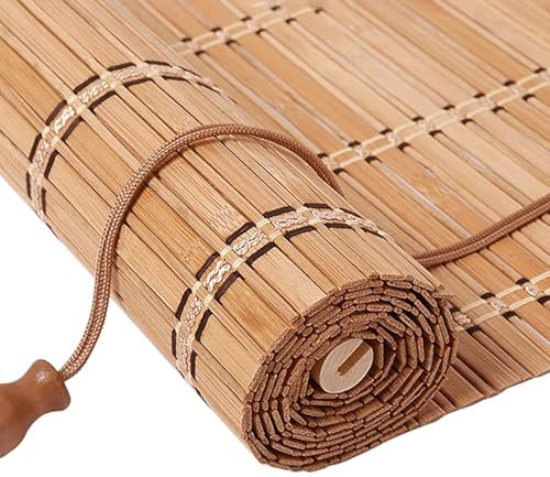 sur Mesure Store Venitien Store Bambou Naturel Store Occultant À Rouleaux Romains Protection Solaire Stores enrouleurs Fenetre Tissé à La Main à pour intérieur et extérieur Jardin,Facile Installer