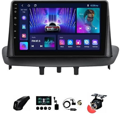 ZCBZBy 9 pulgadas Android 12 pantalla táctil coche estéreo radio 2 Din para Renaul-t Megane 3 2008-2014 reproductor de radio automático con cámara de respaldo AHD navegación GPS multimedia controles d