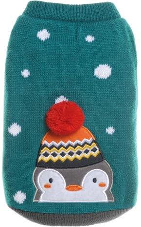 Best Friend - Pinguin Hundepullover Perfekt für Weihnachten Warmer Hundepullover mit elastischem Beinabschluss und halben Ärmeln | Rückenlänge 35cm