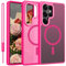 YUANDMI Coque de protection pour Samsung Galaxy S24 Ultra avec MagSafe - Ultra légère - Fine - Toucher mat - Anti-rayures - Antidérapant - Protection anti-chocs - Rose rouge