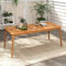 GOPLUS Table de Salle à Manger Extérieur en Bois d'Acacia 90x200CM pour 8 Personnes,Table Salon de Jardin avec Trou pour Parasol Intégré, pour Porche, Jardin, Terrasse, Charge 160KG