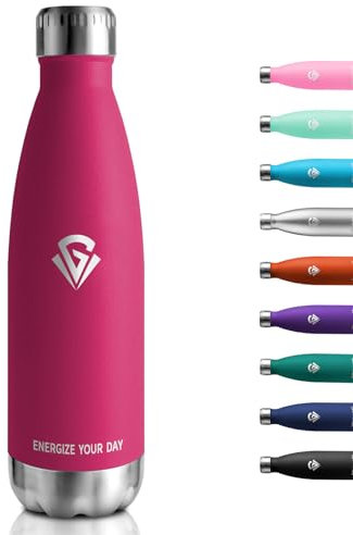 Thermosflasche 750ml, Trinkflasche Kohlensäure Geeignet, Trinkflasche BPA-Frei, Auslaufsicher Doppelwandig Thermoskanne, für Fitness, Laufen, Büro, Kinder, Erwachsene, Camping, Fitness, Sprudel