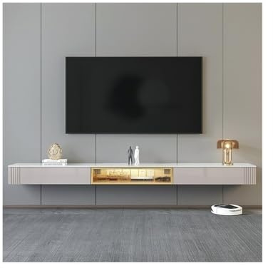 Moderne Meuble TV Mural Simple et Moderne en Bois Massif for Salon Rangement(Moyen)