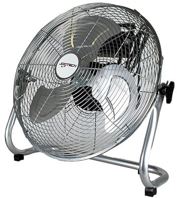 JooTech Bodenventilator | Windmaschine | Ventilator | 40cm | Metall Optik | 70 Watt