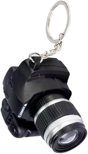 Txuolin Schwarzer Kamera-Schlüsselanhänger mit Sound, Schlüsselanhänger, Dekoration, Tasche, Geldbörse, Mini-Kamera-Design, niedlicher Ring, Spielzeug, Schlüsselanhänger, kreatives Geschenk, dekorativ