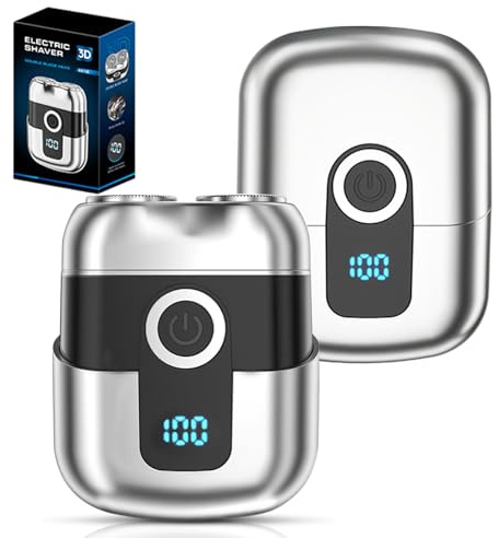 Mini Rasoio Barba, Rasoio Elettrico Uomo da Viaggio, Rasoi Elettrici Portatili Impermeabile IPX7, Rasoio Umido Asciutto Viaggio, Electric Razor Shavers, Rasatura Elettrica Tascabile per Casa