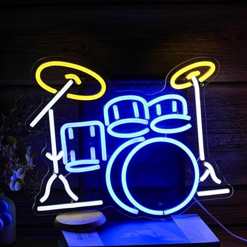 Trommel LED Neon Zeichen dimmbare Dekorative Lampe für Wohnzimmer Bars Friseure Hochzeitsfeier Salon Spielzimmer Weihnachten Kunst Wanddekoration USB angetrieben