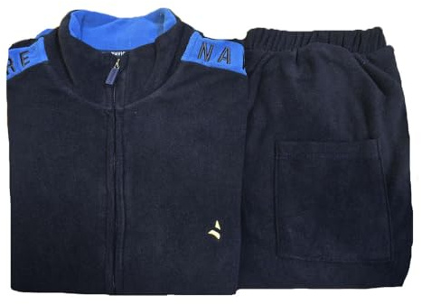 Moda Egidio Navigare Tuta-Pigiama in Pile Polar Fleece con Zip per Uomo