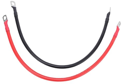 Asixxsix Câble de Batterie 6 AWG, Câble d'Onduleur en Cuivre Pur de 12 Pouces avec Bornes en Cuivre étamé pour Onduleur Solaire RV Voiture Bateau Moto