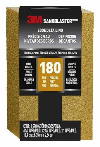 3M SandBlaster 9564 P150 SandBlaster Fine Dual Angle Sanding Sponge Between Coats -(Pack of 1)